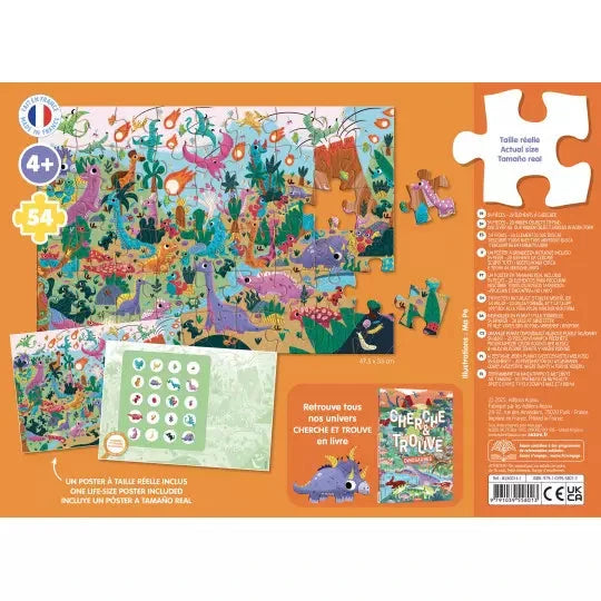 Puzzle cherche et trouve -Les dinosaures - AUZOU 9791039558013