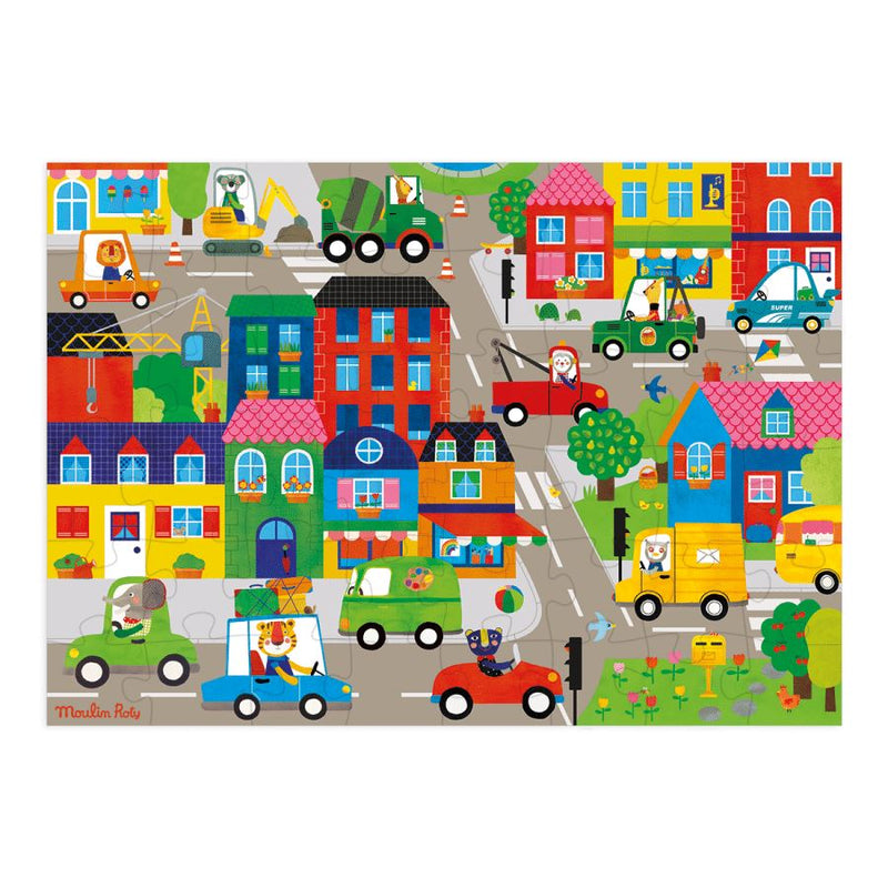 Puzzle En ville (48 pièces) Les Popipop - MOULIN ROTY 661440 3575676614402