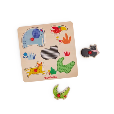 Puzzle encastrable 5 animaux Les Toupitis - MOULIN ROTY