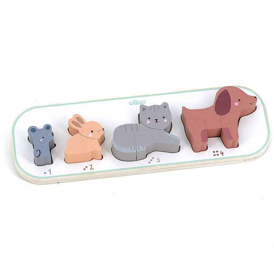 Puzzle / encastrement J'apprends à compter les animaux Sarah Betz - VILAC 7118 3048700071187