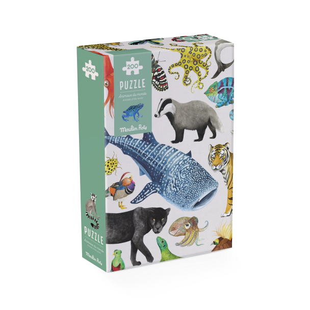 Puzzle Les animaux du monde (200 pièces)- MOULIN ROTY 719440 3575677194408