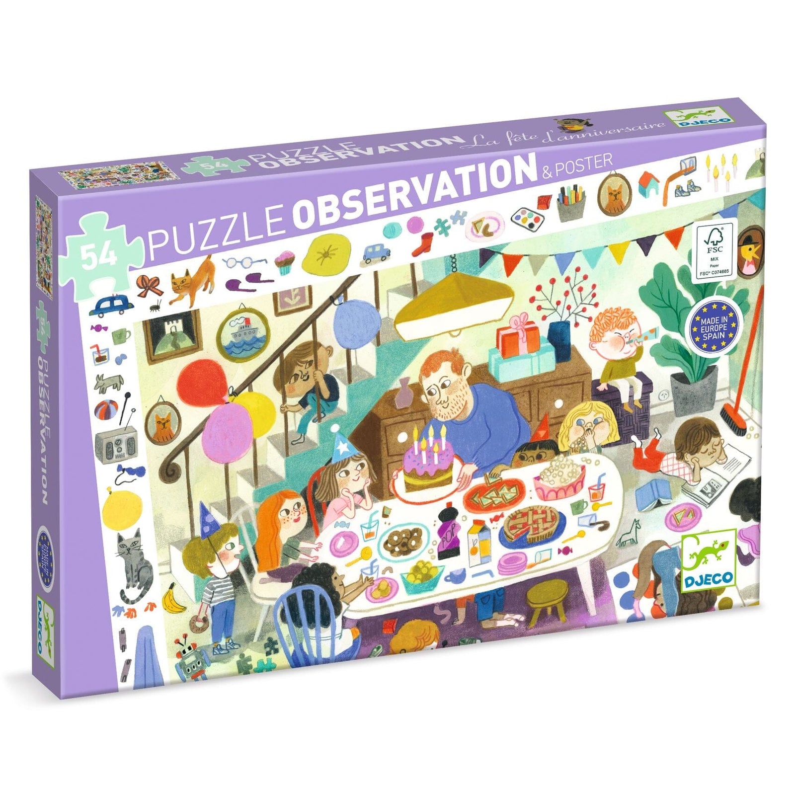 PUZZLE OBSERVATION La fête d'anniversaire - DJECO DJ07566 3070900075665