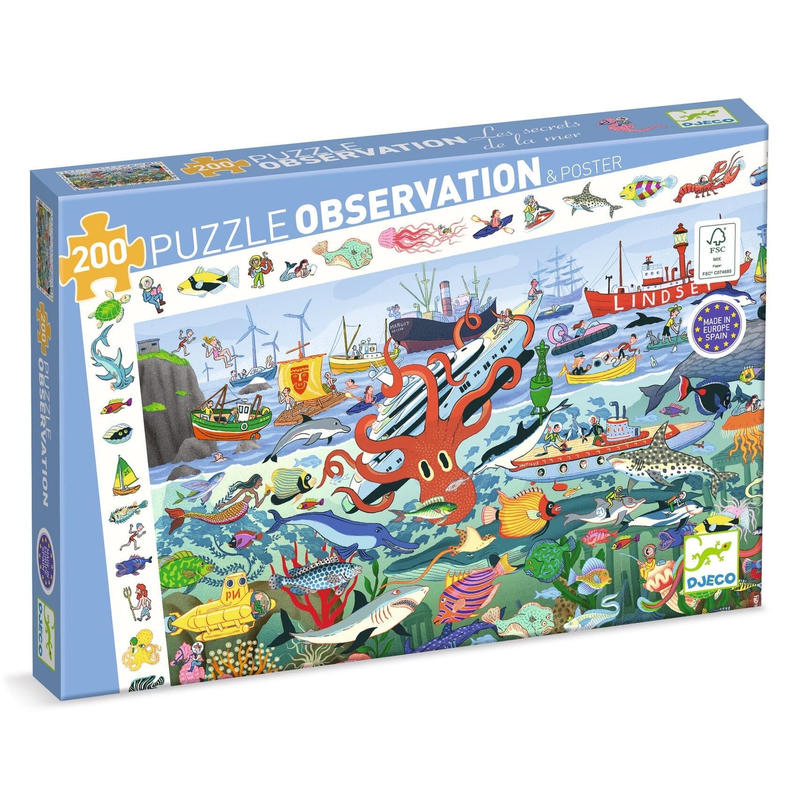 Puzzle Observation Les secrets de la mer 200 pcs - Djeco 