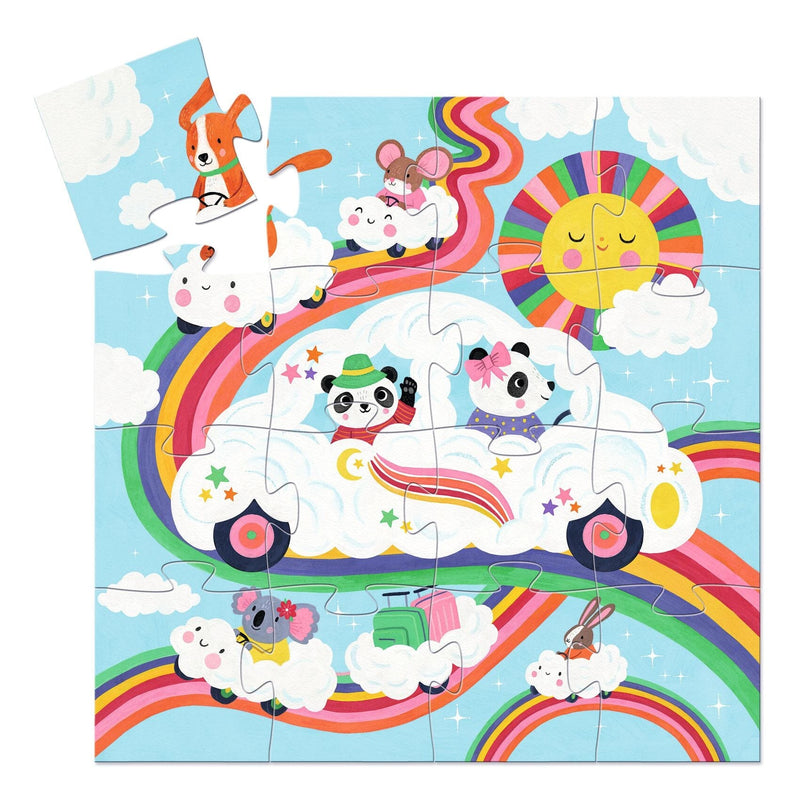 Puzzle silhouette Voiture nuage 16 pcs - DJECO 