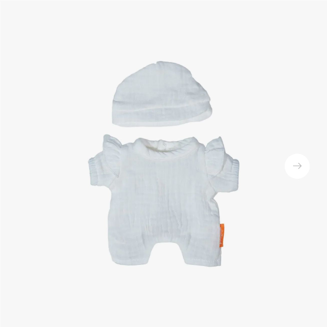 Pyjama blanc avec bonnet 21cm - Miniland 31572 