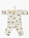 Pyjama Morgan en maille côtelée Petits avions beiges- minikane CG.17.192 3701548455310