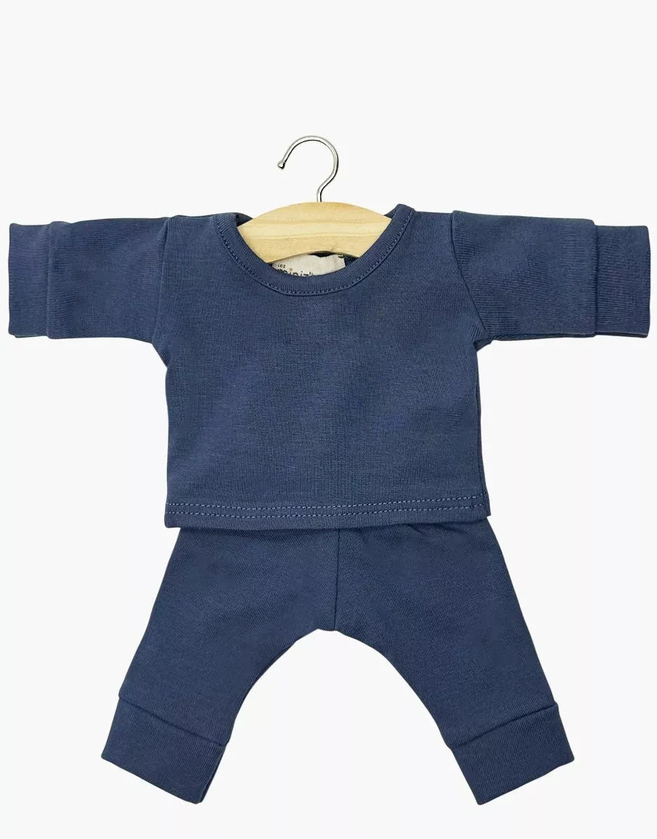 Pyjama Morgan garçon à manches longues en jersey bleu navy - minikane CG.17.421 3701548461632
