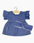 Robe Daisy et son headband en milleraie bleu foncé avec passepoil lurex - minikane CG.16.125 3701548427379