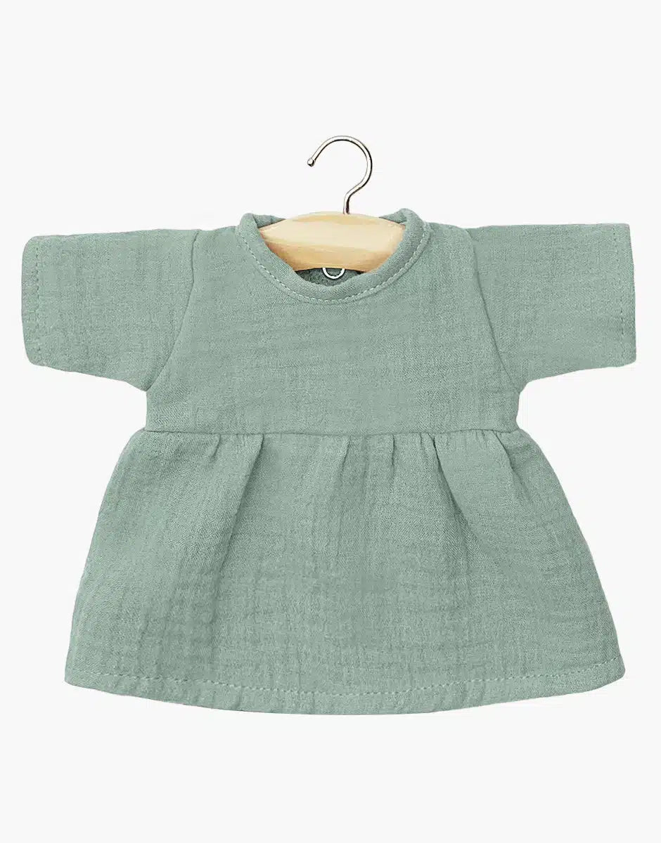 Robe Faustine en gaze de coton vert baltique - MINIKANE CG.16.879 3701548448534
