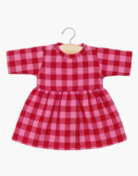 Robe Faustine manches longues en flanelle Vichy cerise de Minikane