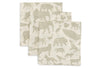 Serviette gaze de Coton 31x31cm Animals Olive Green (3p) - JOLLEIN 537-848-67043 8717329377097