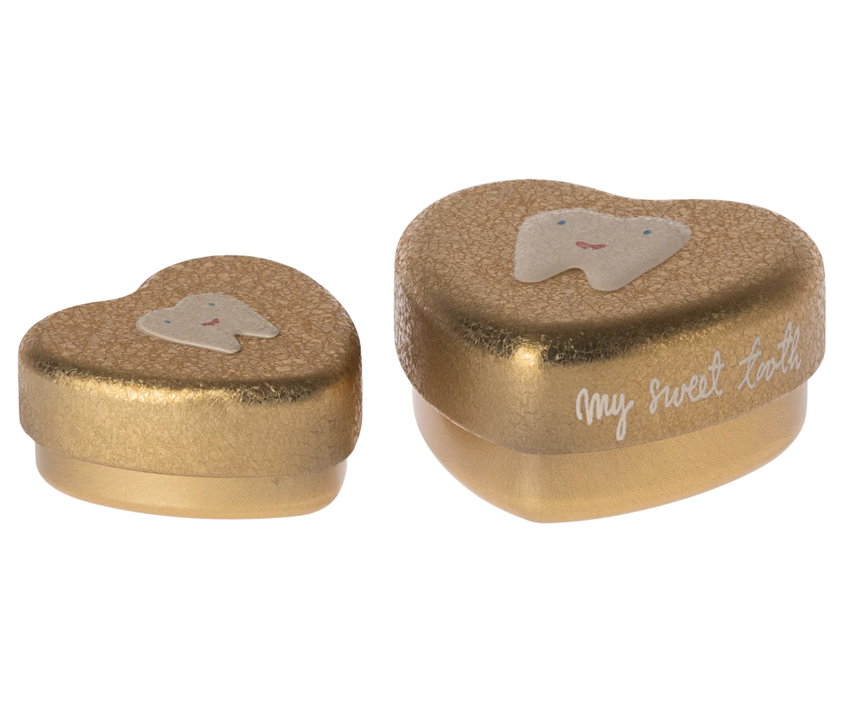 set 2 Boite a dent doré - MAILEG 19-4600-00 5707304134091