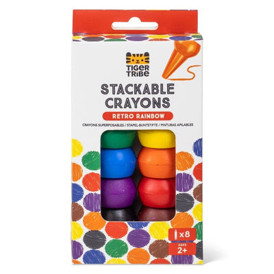 set 8 crayons empilables Retro Rainbow - TIGER TRIBE