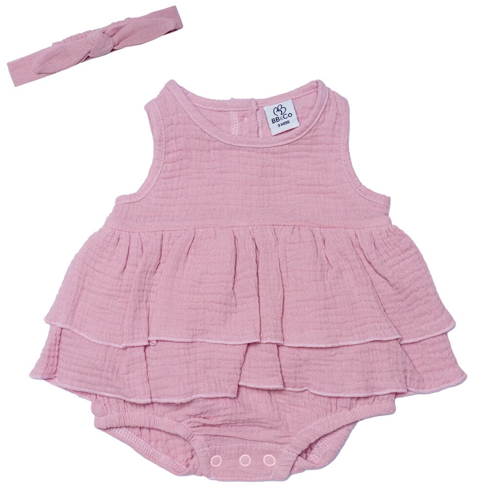 Set barboteuse + bandeau petale - BB&CO COMBF20A 3662159046642