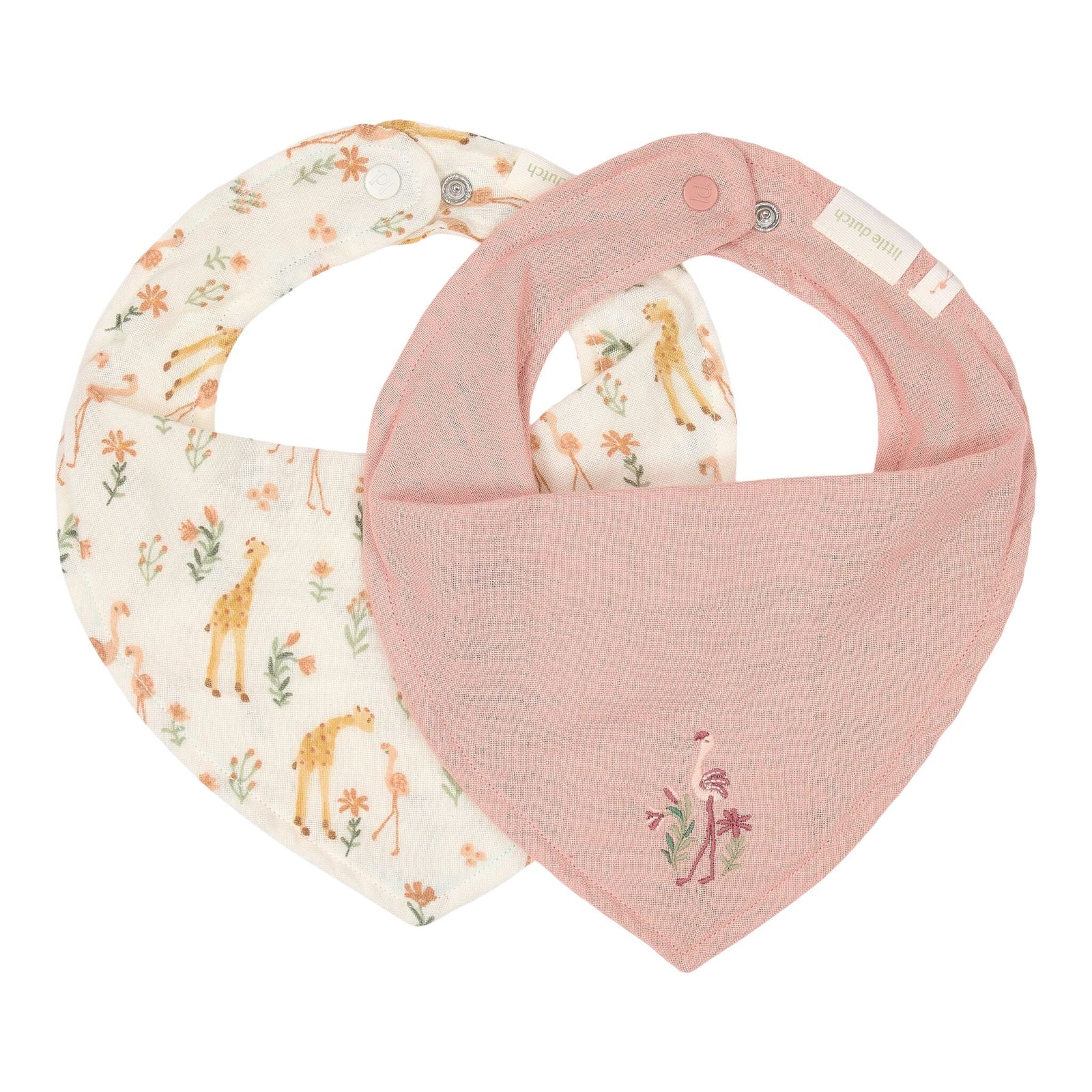 Set de 2 bavoirs bandana Blooming Safari de Little Dutch
