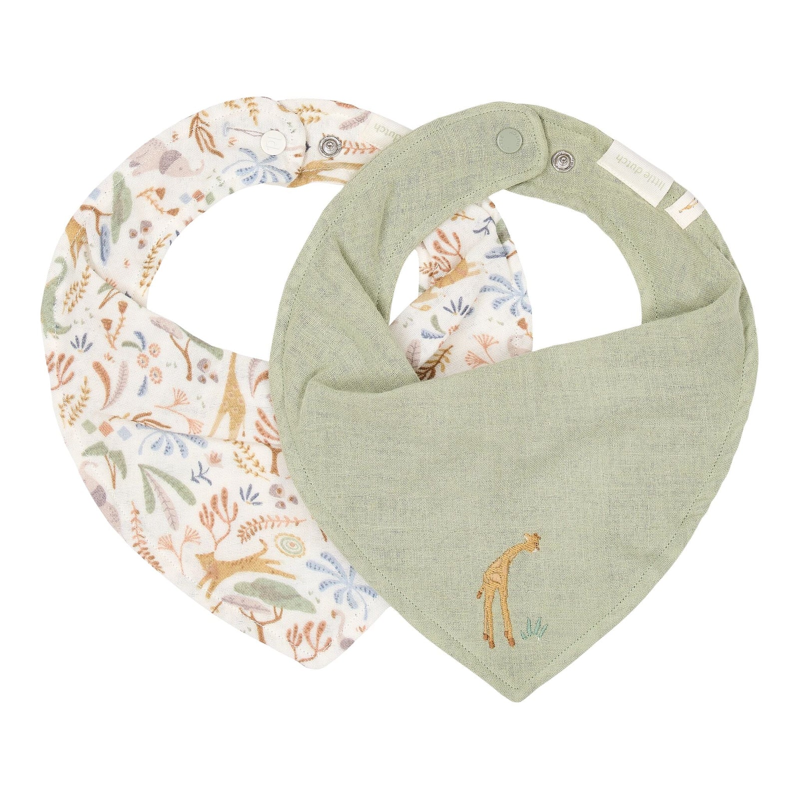 Set de 2 bavoirs bandana Safari Wonders de Little Dutch