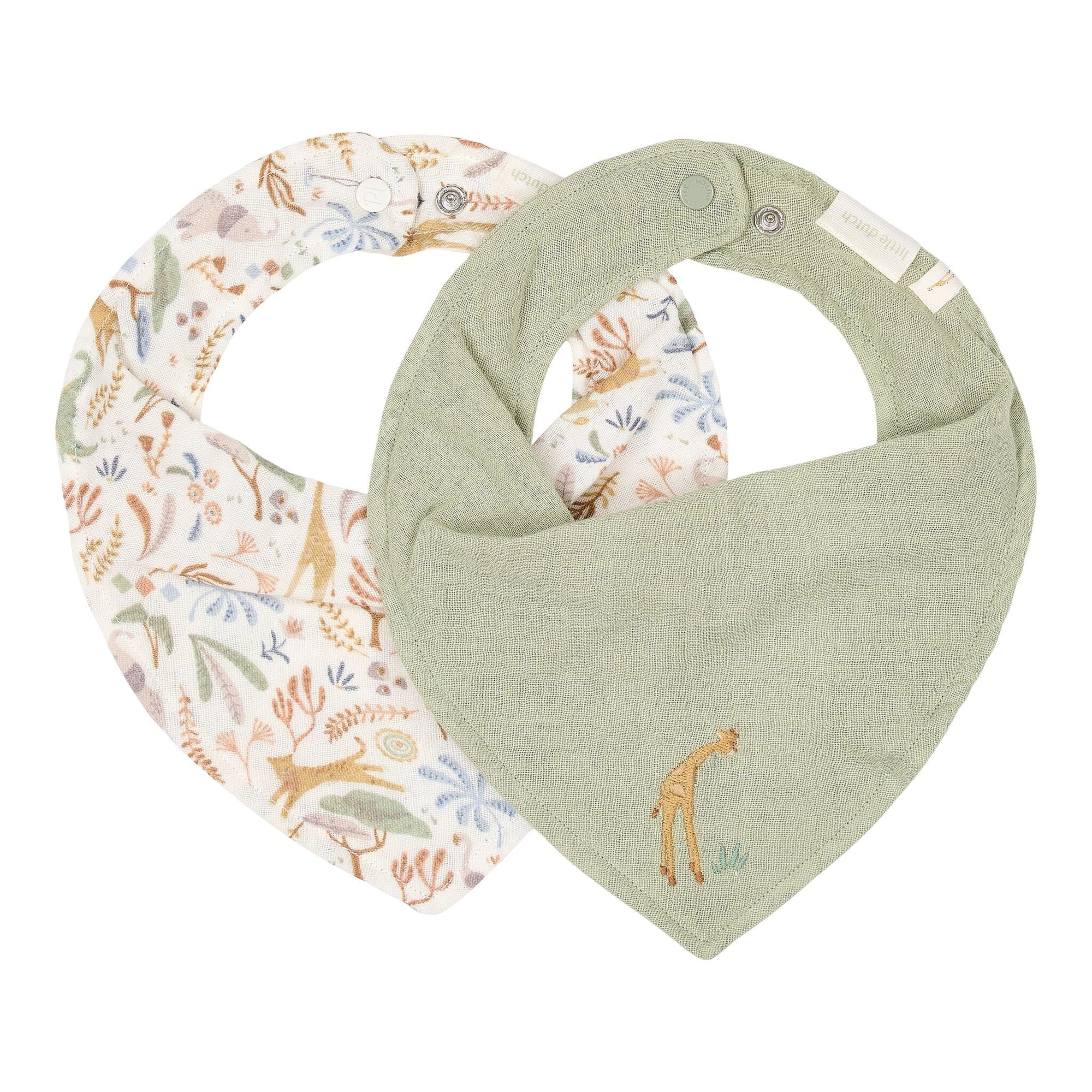 Set de 2 bavoirs bandana Safari Wonders de Little Dutch