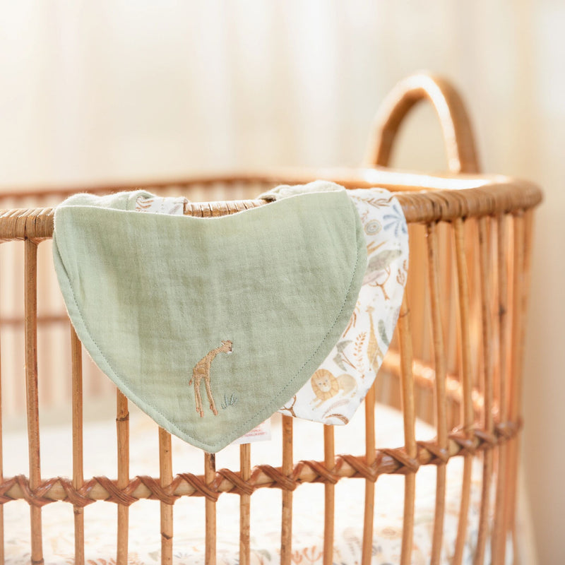 Set de 2 bavoirs bandana Safari Wonders de Little Dutch