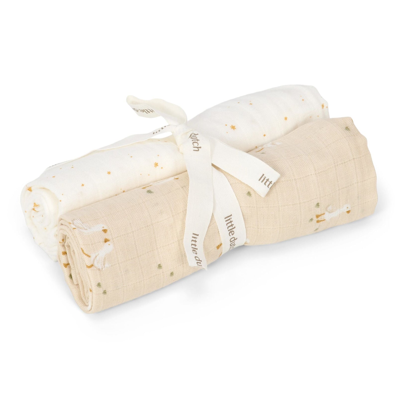 Set de 2 langes en coton bio 70 x 70 cm Little Goose de Little Dutch