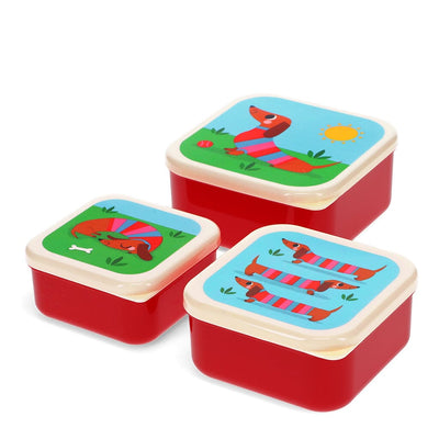 set de 3 boites à goûter Chien Saucisse - REX London 30431 5027455446899