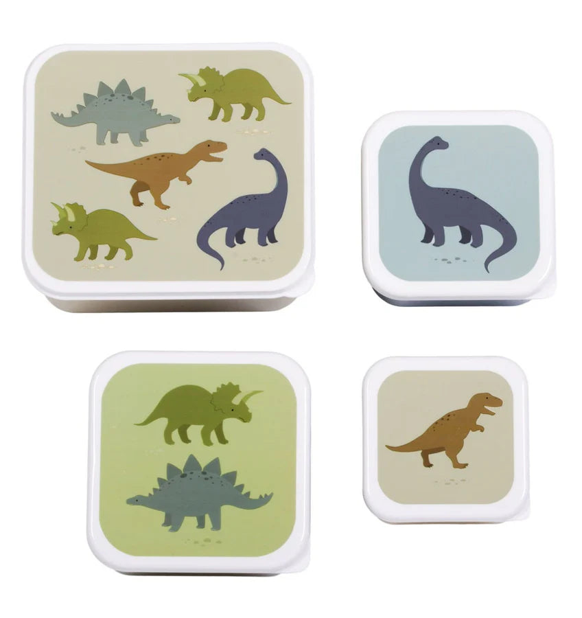 set de 4 boite à gouter Dino - A LITTLE LOVELY COMPANY SBSEDI38 