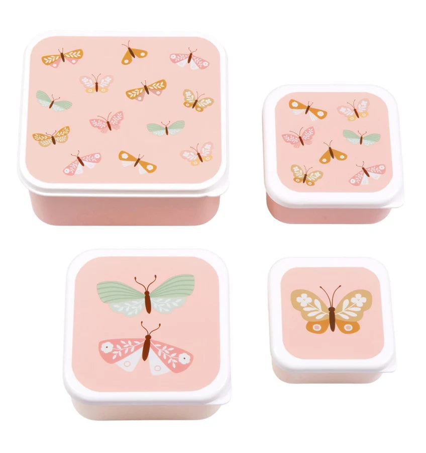 set de 4 boite à gouter Papillon - A LITTLE LOVELY COMPANY SBSEBU42 