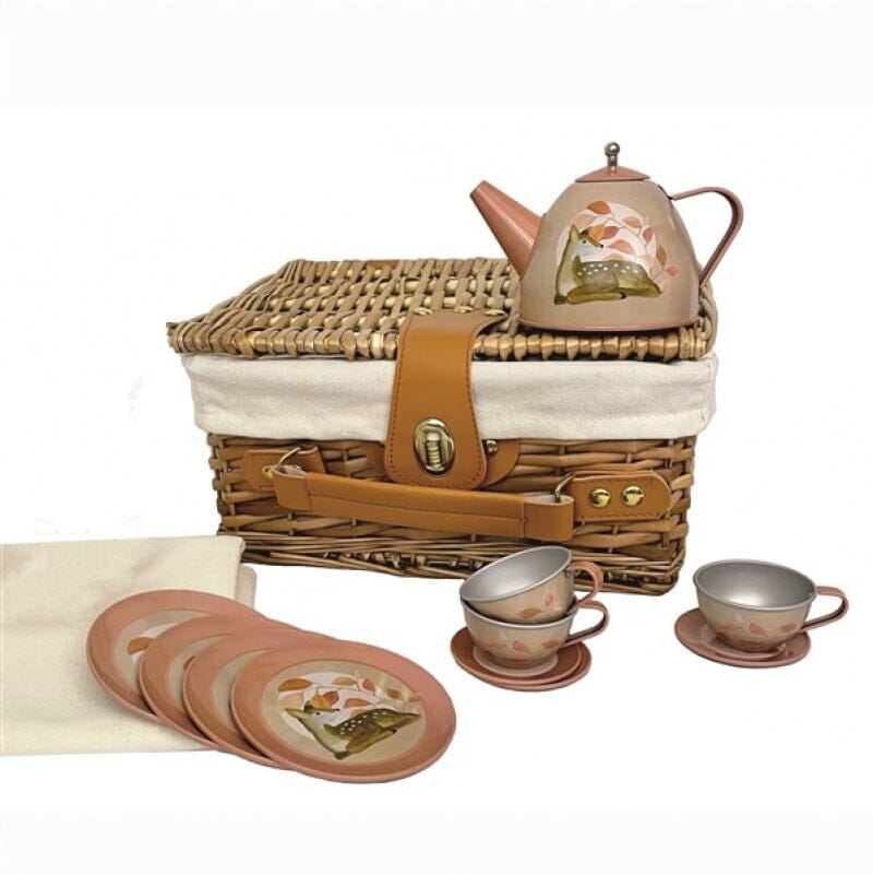 SET DE THE EN METAL FAON DANS VALISE EN OSIER - EGMONT 540055 5420023041456