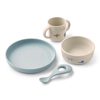 set repas en silicone Aviator / ecru - LIEWOOD LW15135 2330 5715493450540
