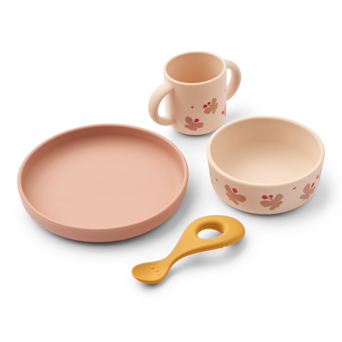 set repas en silicone Butterfly / Apple blossom - LIEWOOD 