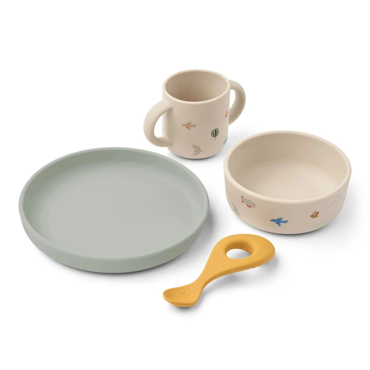 set repas en silicone Vivi Flying / Sandy - LIEWOOD 