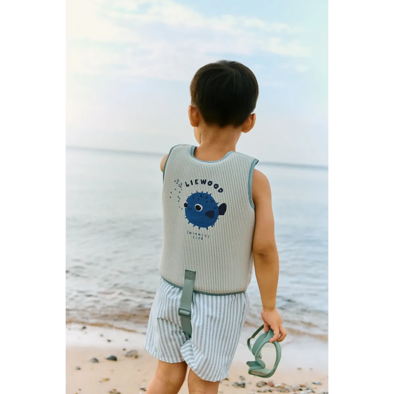 Short de Bain Duke Stripe peppermint / crisp white- LIEWOOD lw21436 1275 86 5715493595487