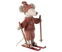 Souris sur ses skis grande soeur rose- MAILEG 17-4210-00 5707304140764