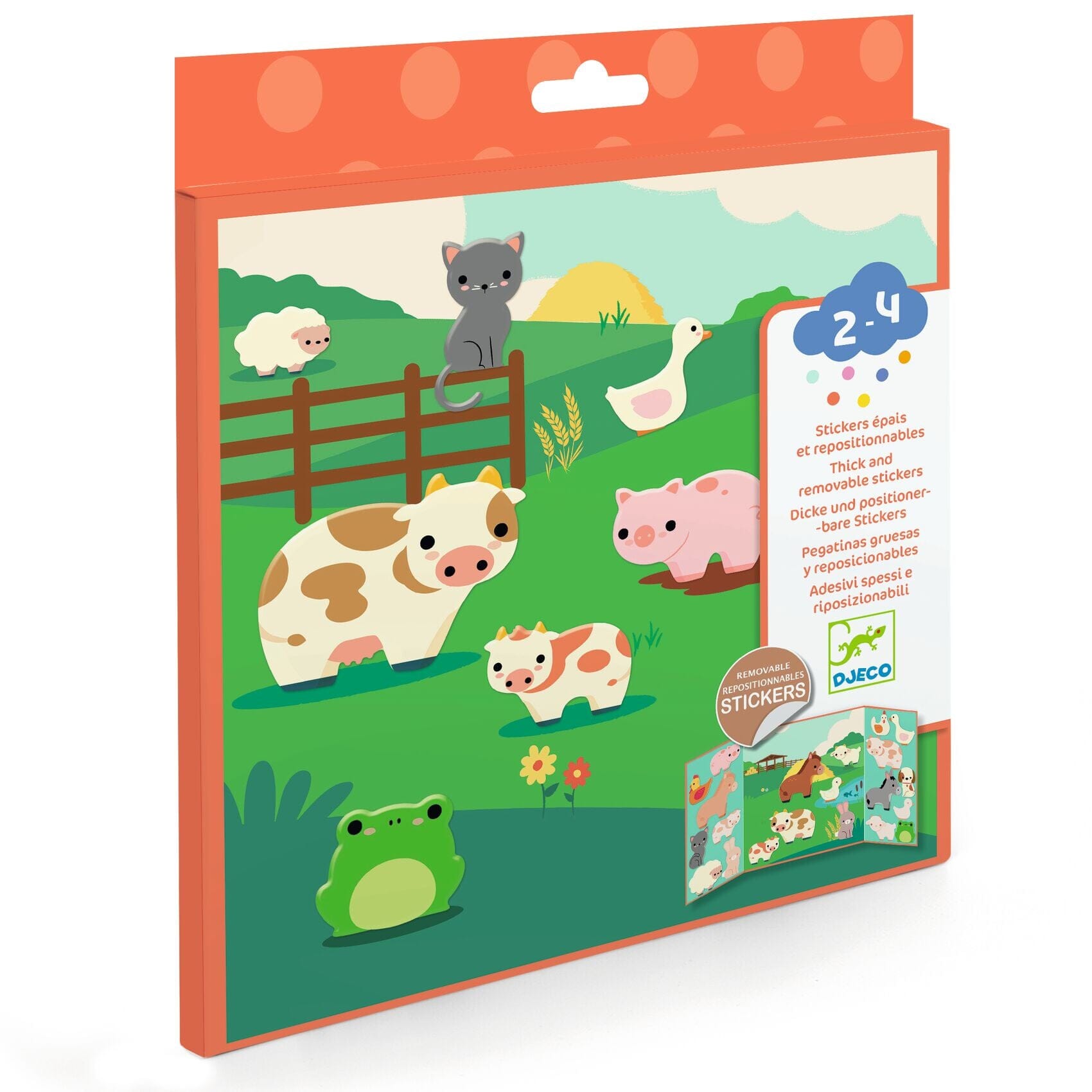 STICKERS ÉPAIS ET REPOSITIONNABLES LES ANIMAUX DE LA FERME - DJECO