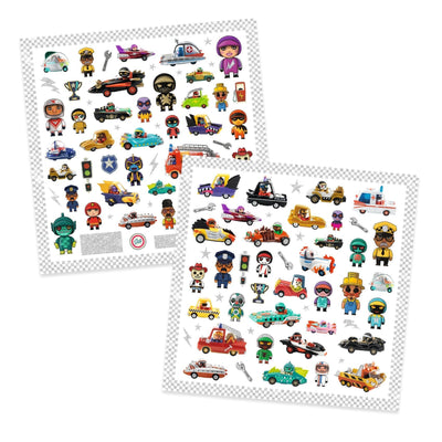 STICKERS TEXTURES le monde des crazy motors - DJECO