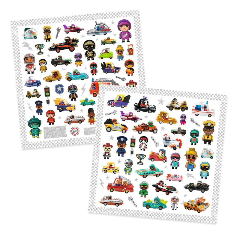 STICKERS TEXTURES le monde des crazy motors - DJECO 