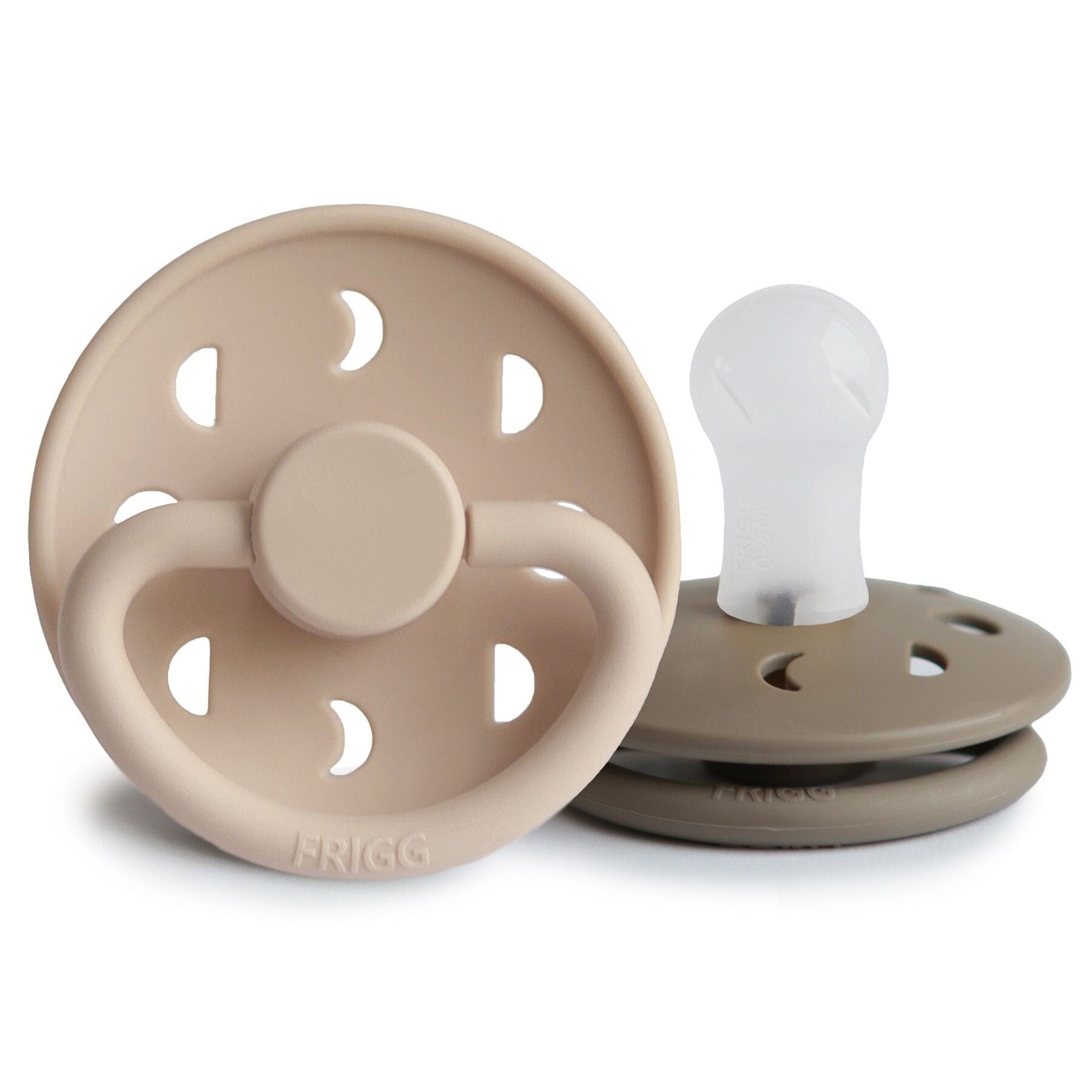 Sucette moon silicone croissant / portobello taille 1 - frigg 70.4300.07 5715239011936