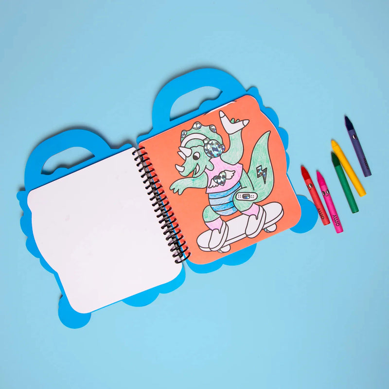 Super Coloring & Stickers Book Dino - Omy CAH12 3760301404989