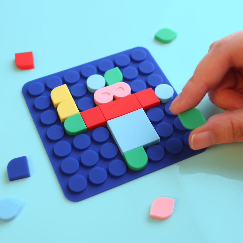 Jeu de mosaïques à clipser Silipop Pocket bleu – SuperPetit