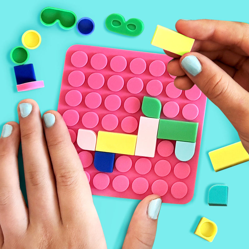 Jeu de mosaïques à clipser Silipop Pocket rose – SuperPetit