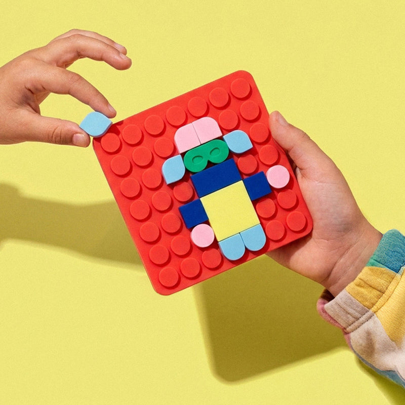 Jeu de mosaïques à clipser Silipop Pocket rouge – SuperPetit