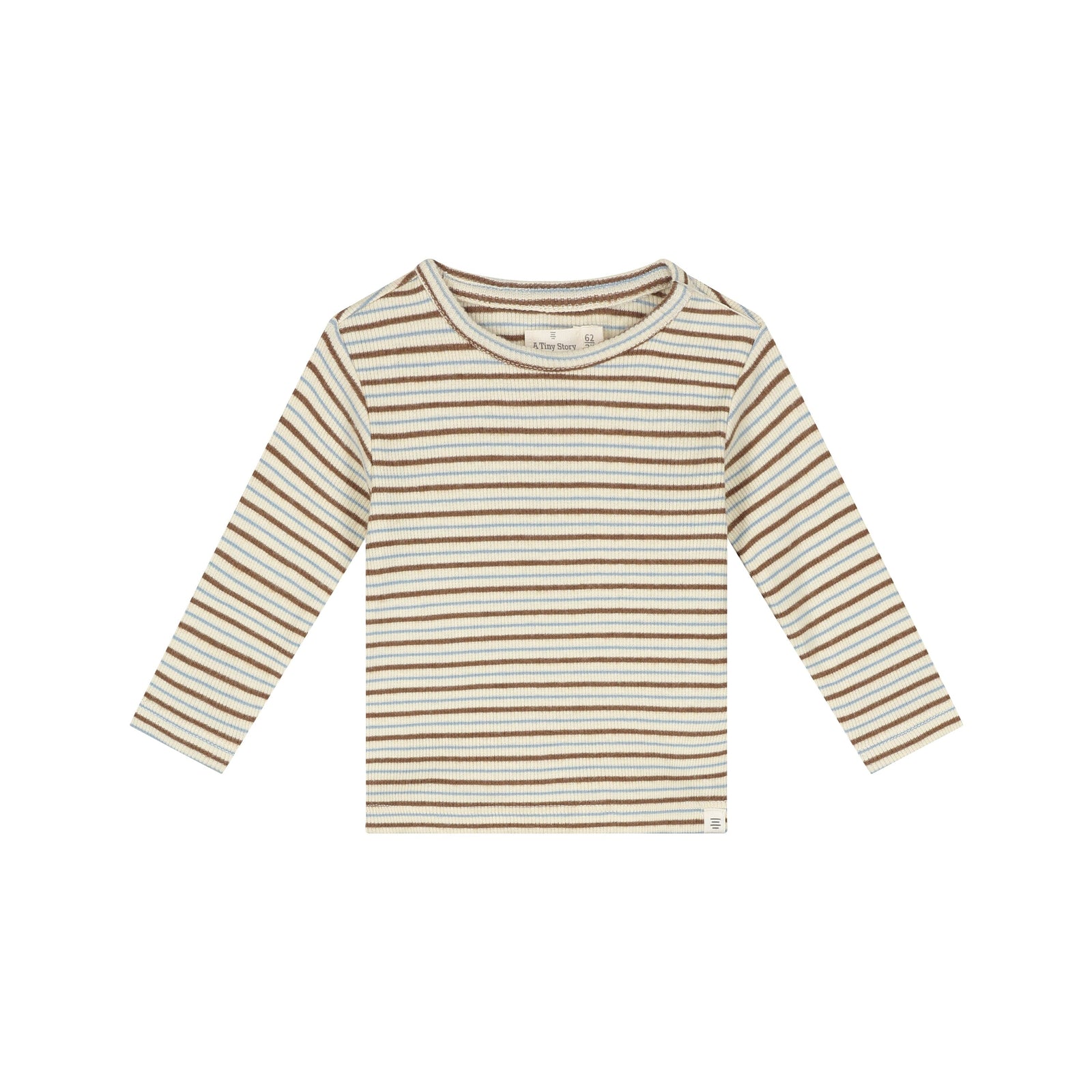 t-shirt bébé manche courte rayé ivory - A TINY STORY 