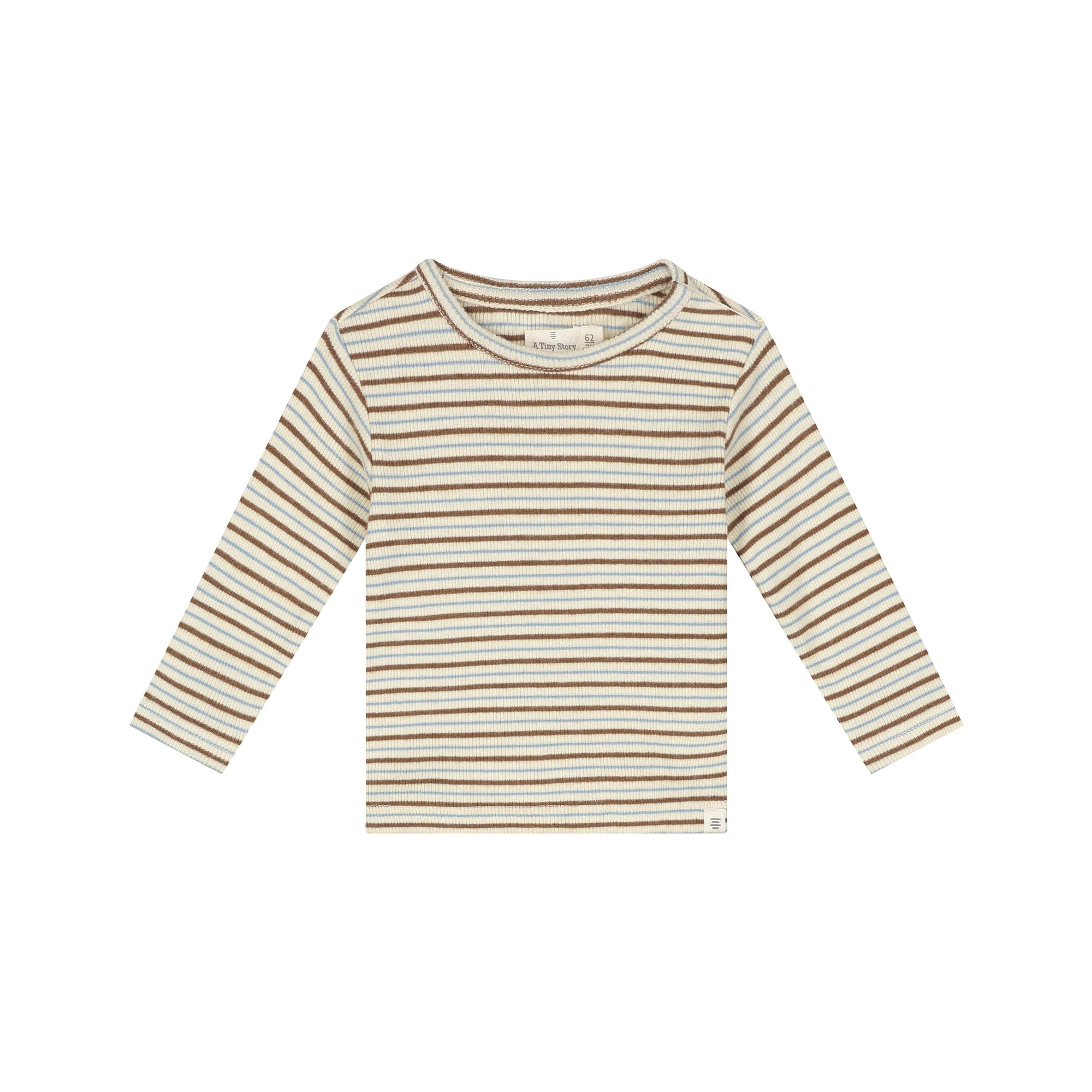 t-shirt bébé manche courte rayé ivory - A TINY STORY