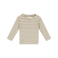 t-shirt bébé manche courte rayé ivory - A TINY STORY