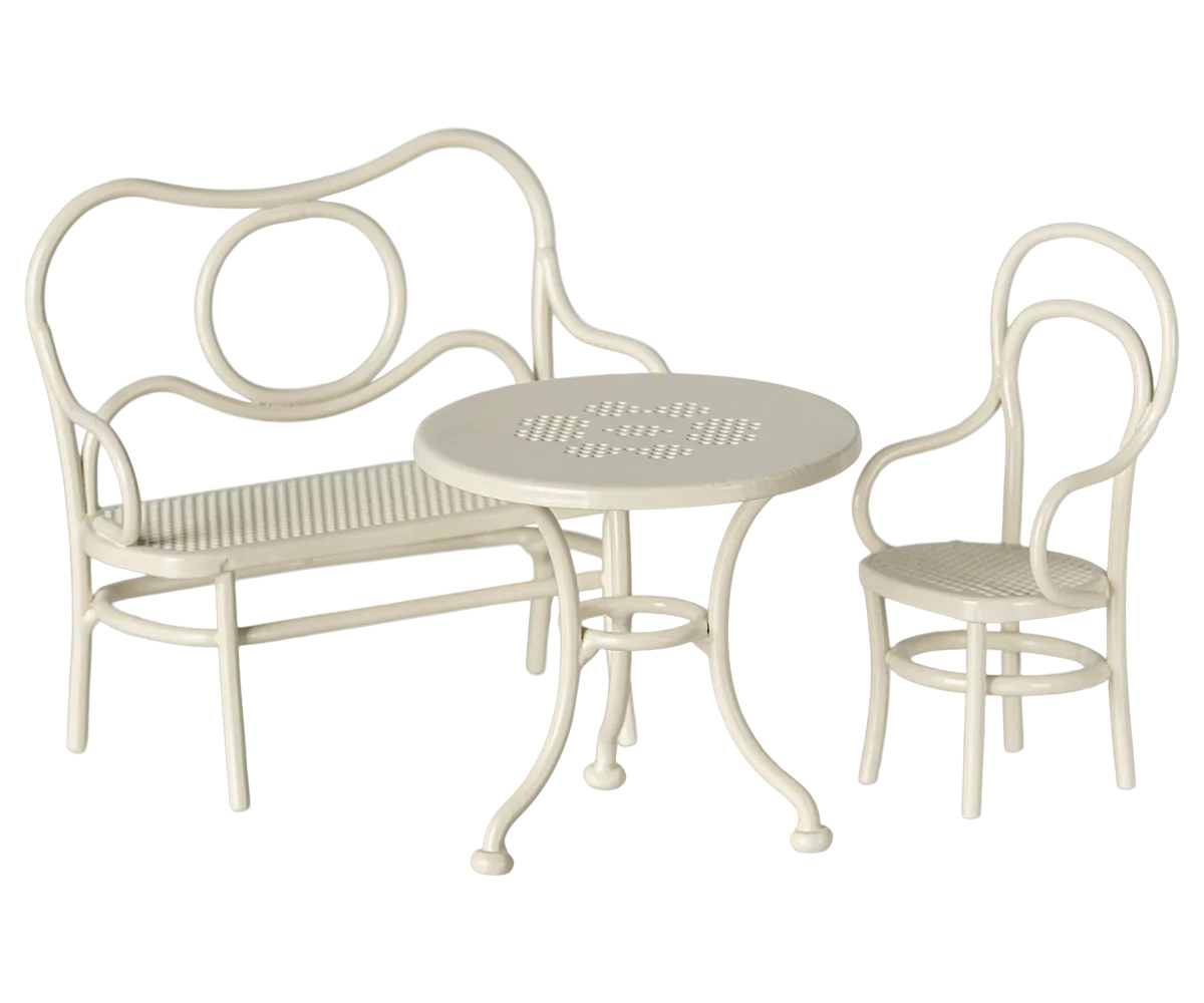 Table, banc et chaise souris small blanc cassé - MAILEG 11-5106-00 