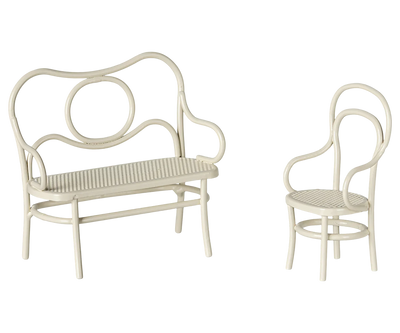 Table, banc et chaise souris small blanc cassé - MAILEG 11-5106-00