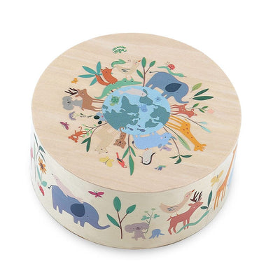 Tambour Cajón en bois les animaux du monde Sarah Betz - VILAC 7113 3048700071132