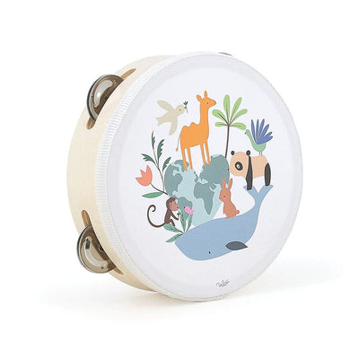 Tambourin en bois les animaux du monde Sarah Betz - VILAC 7112 3048700071125