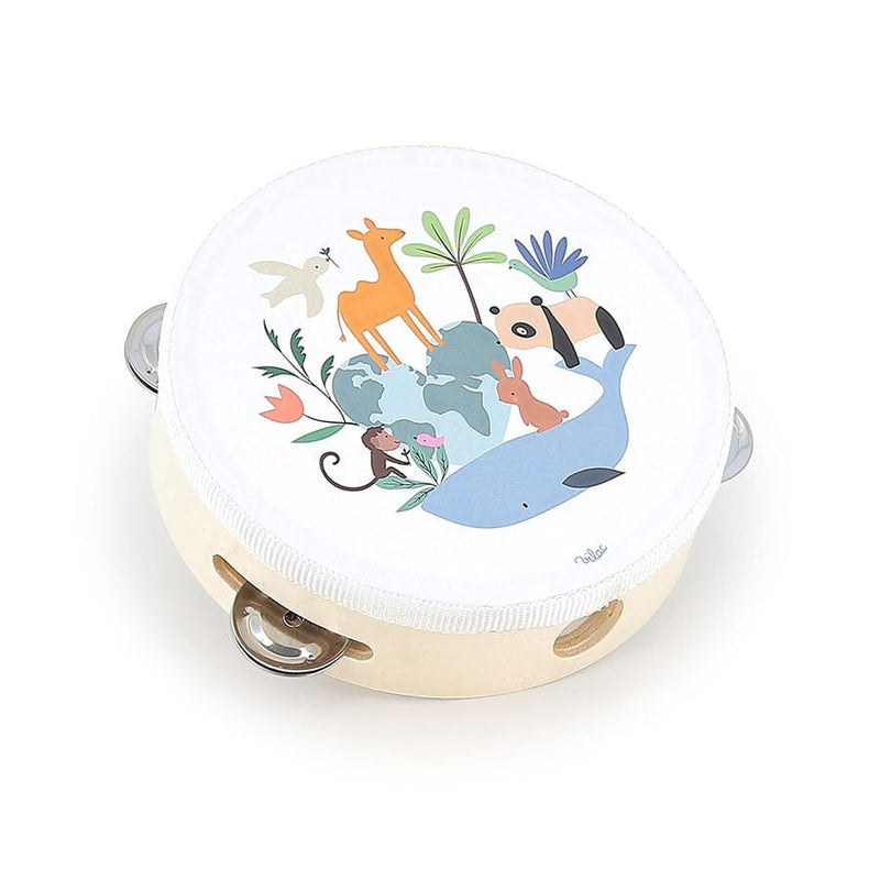 Tambourin en bois les animaux du monde Sarah Betz - VILAC 7112 3048700071125