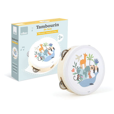 Tambourin en bois les animaux du monde Sarah Betz - VILAC 7112 3048700071125