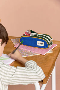 Trousse a stylos Malo Tricolore Bleu électrique - HINDBAG